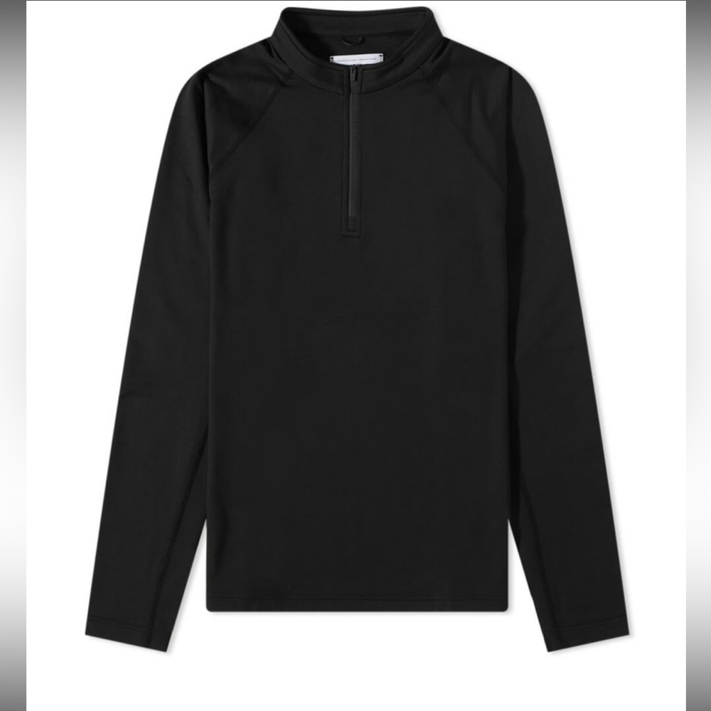 Reigning Champ 1/4 Zip Pullover Mens L Black  Long Sleeve Sweater